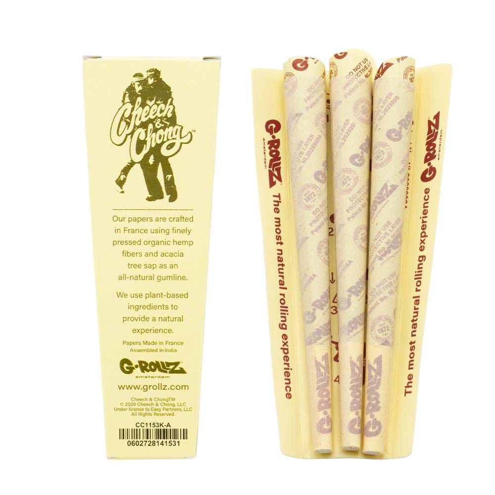 G Rollz Cheech Chong Organic Hemp Extra Thin King Size Cones In Each Pack Cc Ka